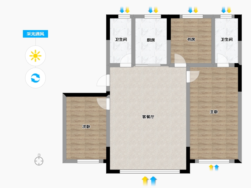 吉林省-长春市-新龙·新安九里-93.79-户型库-采光通风