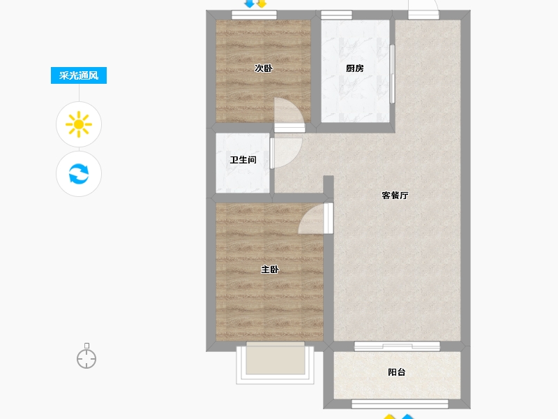 山西省-临汾市-海棠湾-53.15-户型库-采光通风