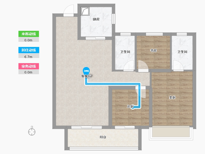 陕西省-西安市-天地源棠颂坊-80.94-户型库-动静线