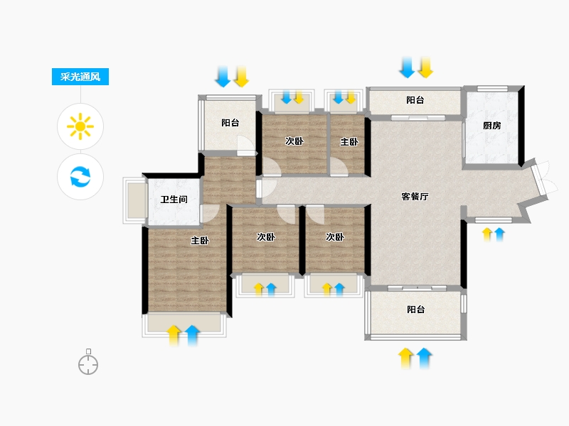 广东省-惠州市-星河传奇-115.01-户型库-采光通风