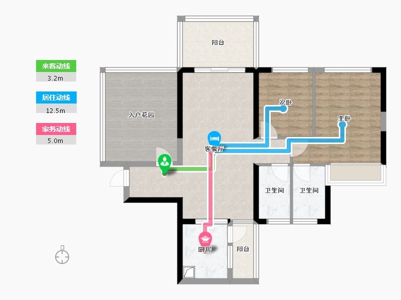 广东省-湛江市-华和南国银苑-75.20-户型库-动静线