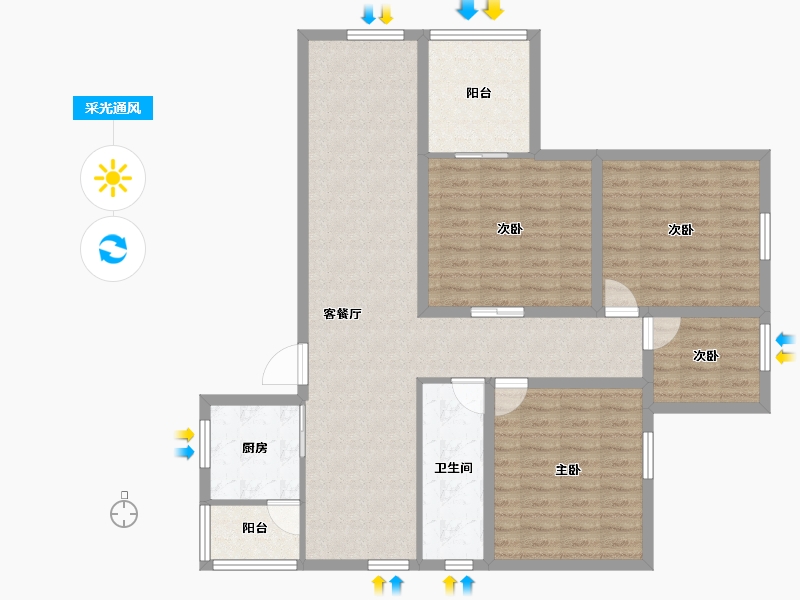 广东省-深圳市-桃源居14区（桃源居）-110.96-户型库-采光通风