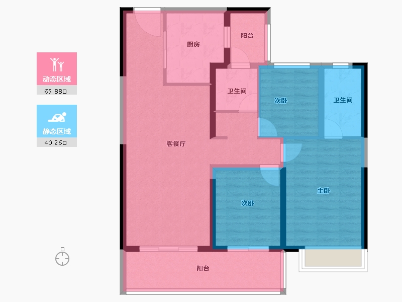 云南省-昆明市-万科城-94.87-户型库-动静分区