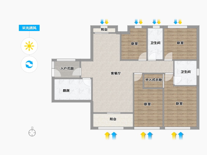 广东省-深圳市-玉湖湾-105.96-户型库-采光通风