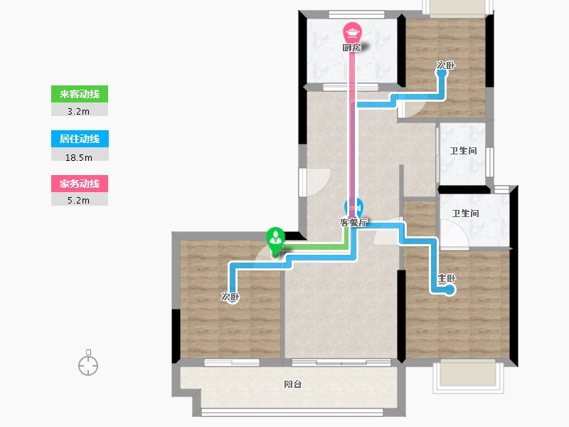 福建省-福州市-平潭鲁能公馆-84.00-户型库-动静线