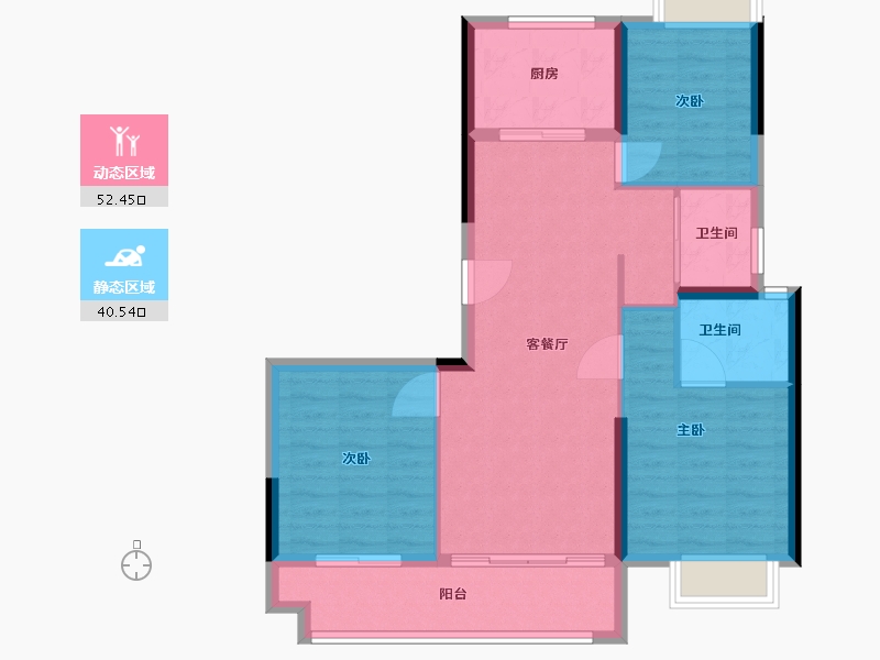 福建省-福州市-平潭鲁能公馆-84.00-户型库-动静分区