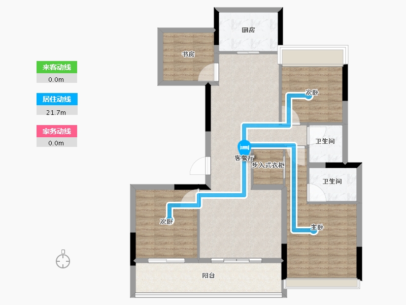 浙江省-台州市-东泰·春江华府-105.99-户型库-动静线