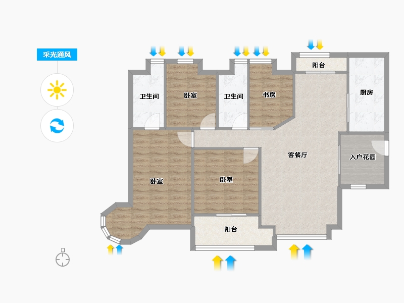 广东省-深圳市-金泓凯旋城-107.03-户型库-采光通风