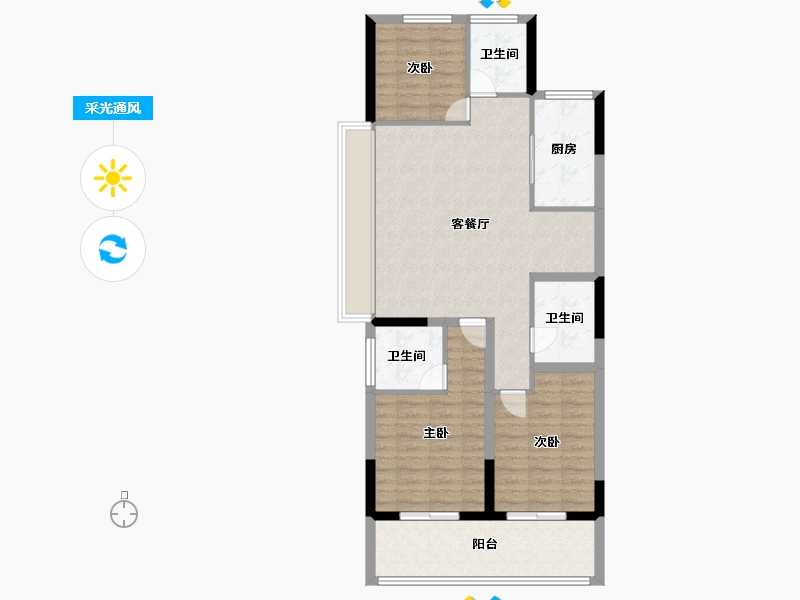 江苏省-南京市-弘阳·云玥美著-94.00-户型库-采光通风