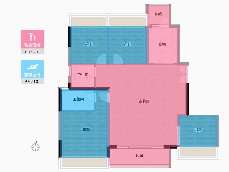 四川省-成都市-远大东安云锦-95.93-户型库-动静分区