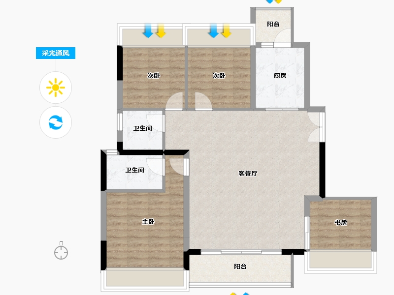 四川省-成都市-远大东安云锦-95.93-户型库-采光通风