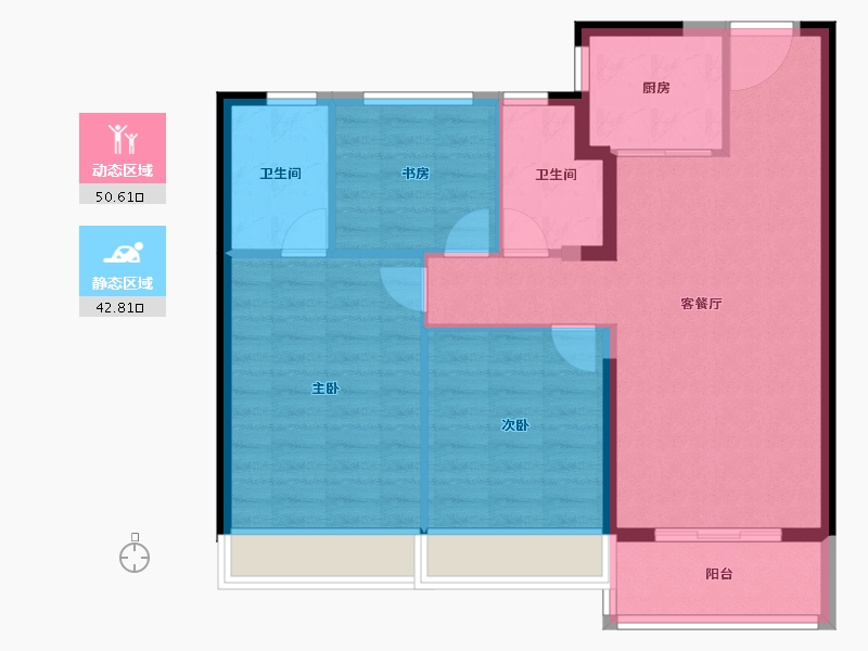 浙江省-温州市-瓯江国际乐园城-84.48-户型库-动静分区