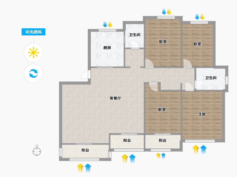 山东省-潍坊市-凤鸣郡-140.00-户型库-采光通风