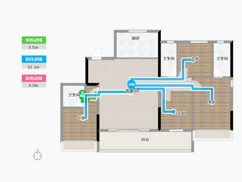 浙江省-杭州市-樾章璟琇名邸-134.00-户型库-动静线