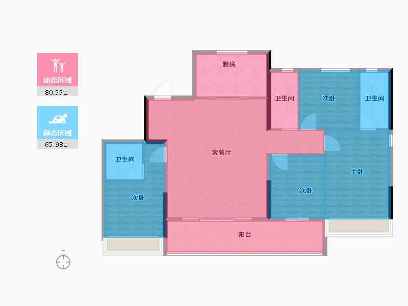 浙江省-杭州市-樾章璟琇名邸-134.00-户型库-动静分区