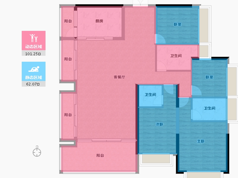 广东省-惠州市-鑫洲湖心岛1号-148.97-户型库-动静分区