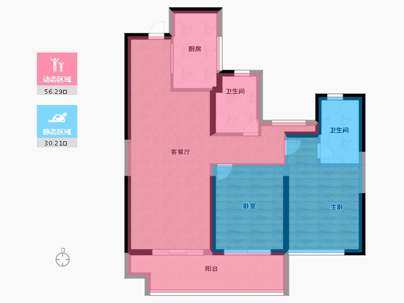 陕西省-咸阳市-秦都区-76.79-户型库-动静分区