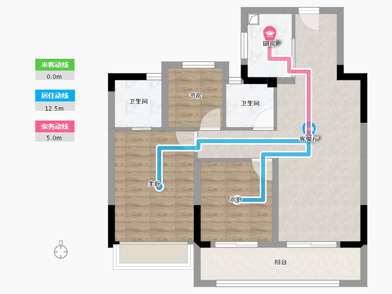 浙江省-杭州市-聆空云境-73.30-户型库-动静线