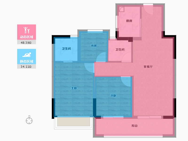 浙江省-杭州市-聆空云境-73.30-户型库-动静分区