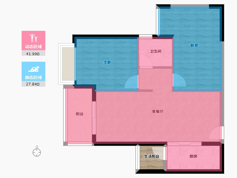 广东省-深圳市-京基·天韵府-65.22-户型库-动静分区