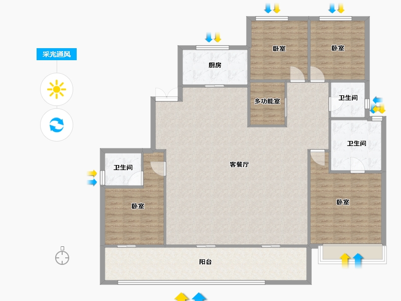 山西省-晋城市-浩翔·云玺-160.96-户型库-采光通风