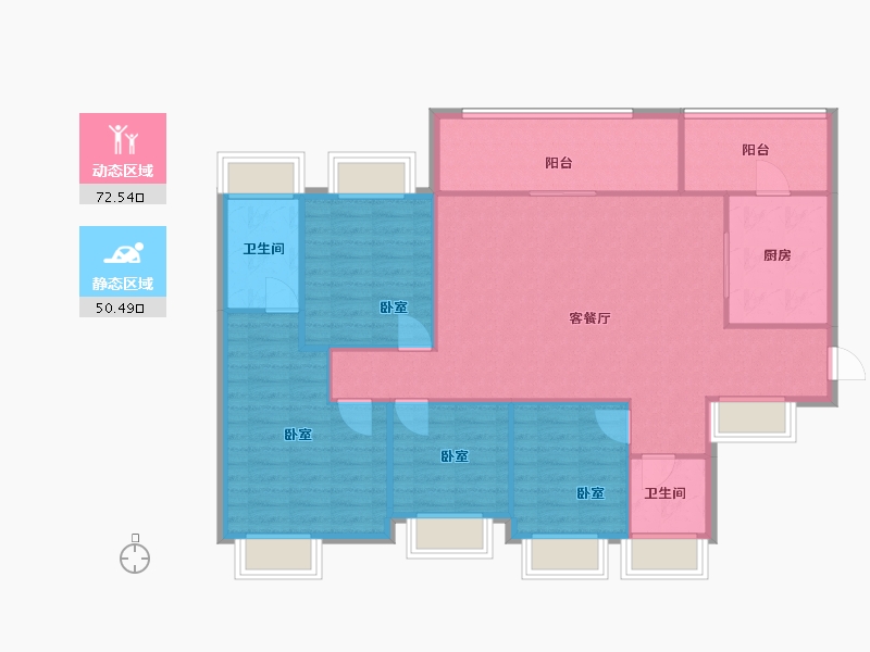 广东省-深圳市-满京华·金硕华府-112.86-户型库-动静分区