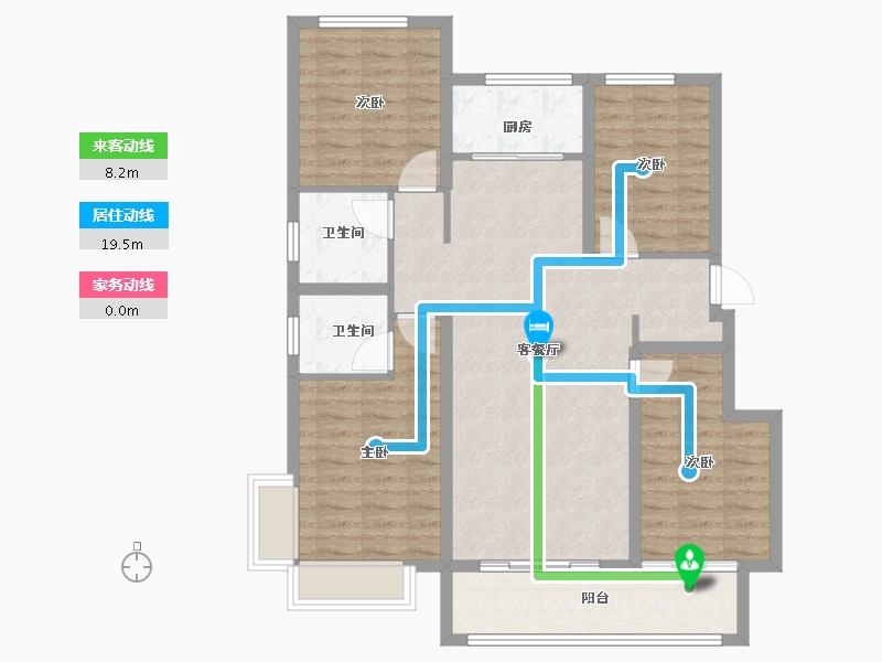 河北省-邢台市-清华公馆-102.40-户型库-动静线