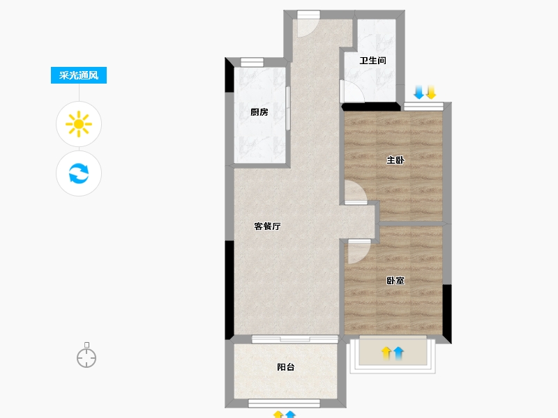 福建省-福州市-国贸上江原-50.40-户型库-采光通风