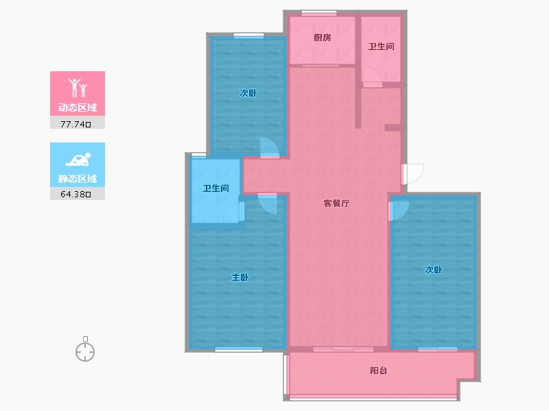 山东省-济宁市-时代家园-128.00-户型库-动静分区