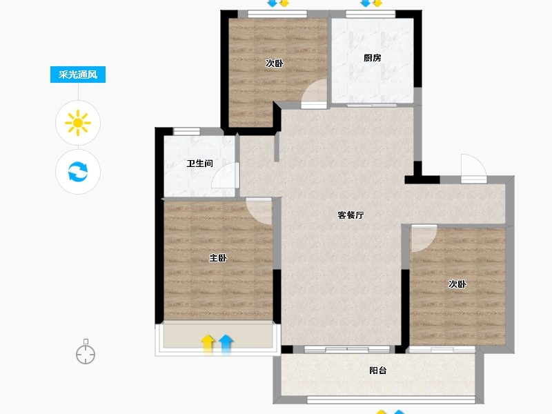 山东省-济南市-历控文誉城-86.40-户型库-采光通风