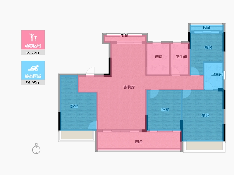 浙江省-台州市-东泰·春江华府-111.20-户型库-动静分区