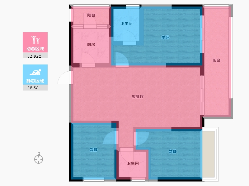 四川省-宜宾市-万人小区-86.23-户型库-动静分区