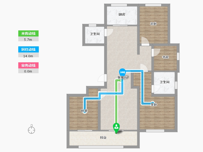 浙江省-绍兴市-芯馨雅园-88.00-户型库-动静线