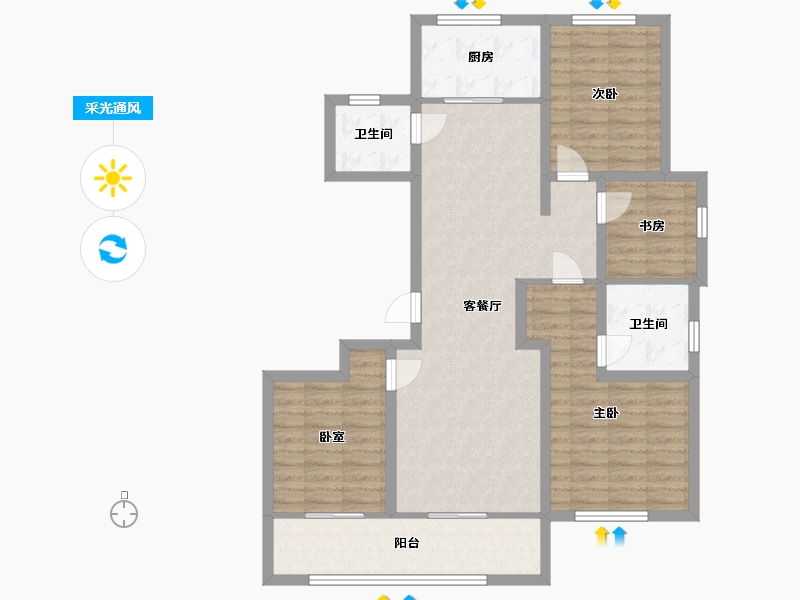 浙江省-绍兴市-芯馨雅园-88.00-户型库-采光通风