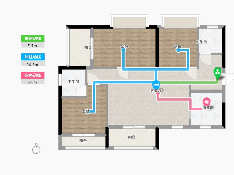 黑龙江省-鹤岗市-鼎胜金域阳光家园-97.60-户型库-动静线