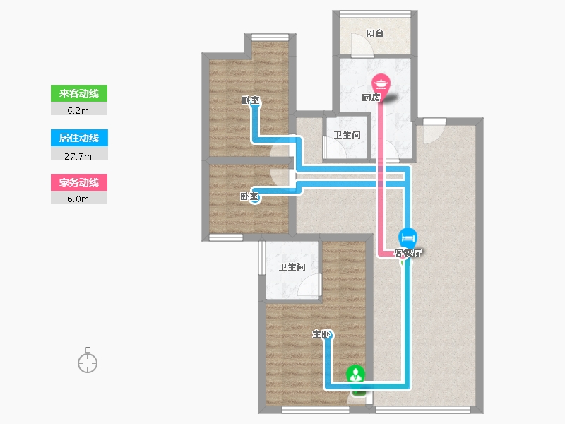 广东省-深圳市-百仕达花园(一期)-89.93-户型库-动静线