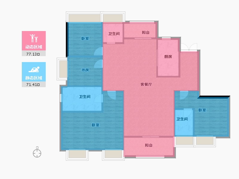 湖北省-武汉市-国铁城投·国樾滨江-137.03-户型库-动静分区