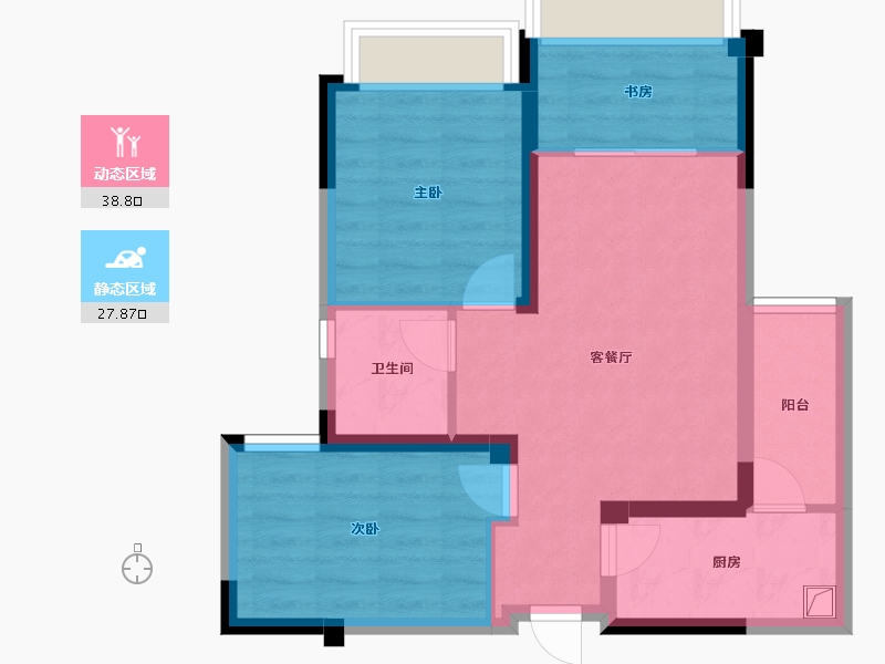 四川省-成都市-嘉合凤凰岛-58.40-户型库-动静分区