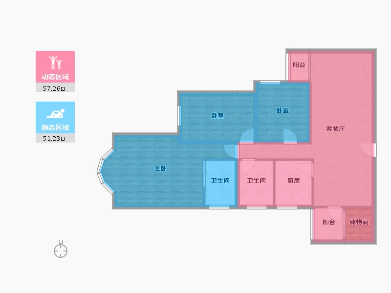 广东省-深圳市-百仕达花园(一期)-97.20-户型库-动静分区