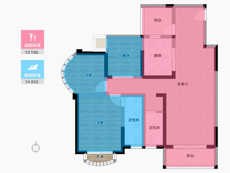 四川省-成都市-嘉合凤凰岛-84.11-户型库-动静分区