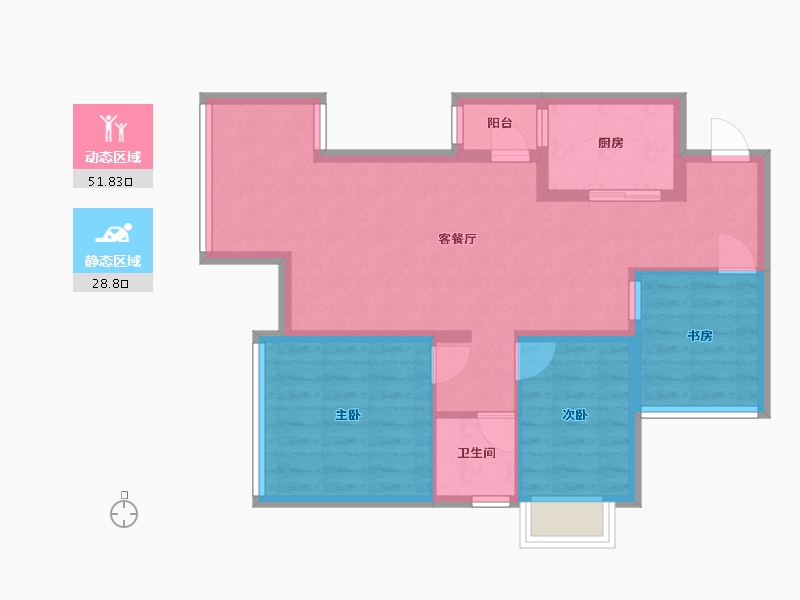 广东省-深圳市-万科第五园-三期-69.28-户型库-动静分区