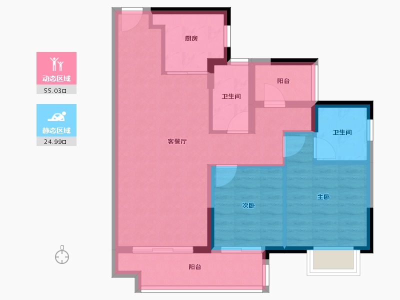 广东省-珠海市-海伦堡玖悦珑湾-71.20-户型库-动静分区