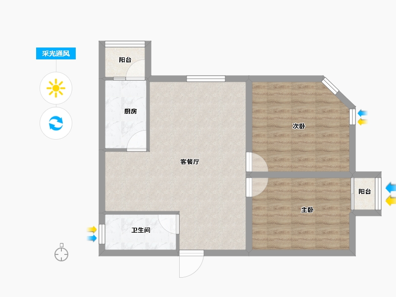 广东省-深圳市-浪琴屿花园-66.59-户型库-采光通风