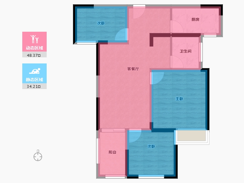 河南省-郑州市-商都阜园-72.80-户型库-动静分区