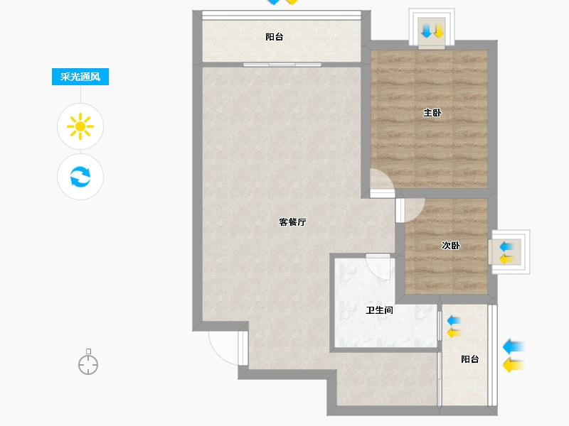 广东省-深圳市-万裕椰风海岸-63.00-户型库-采光通风