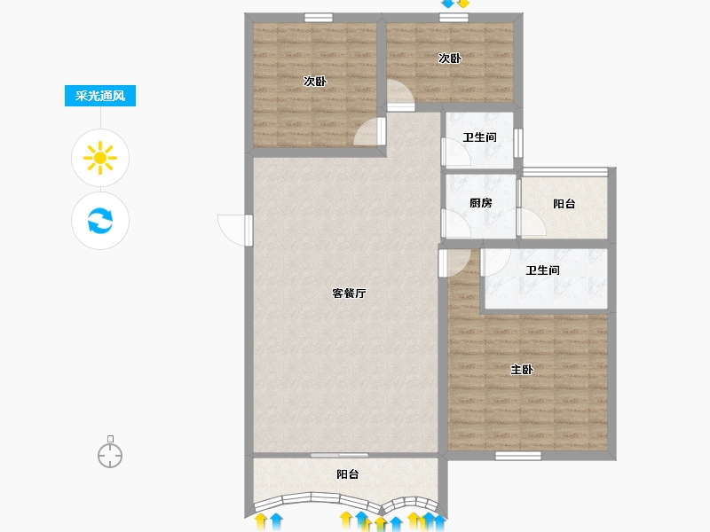 广东省-深圳市-山海翠庐-107.65-户型库-采光通风