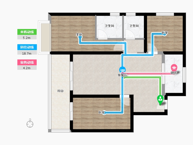 云南省-昆明市-万科城-88.33-户型库-动静线