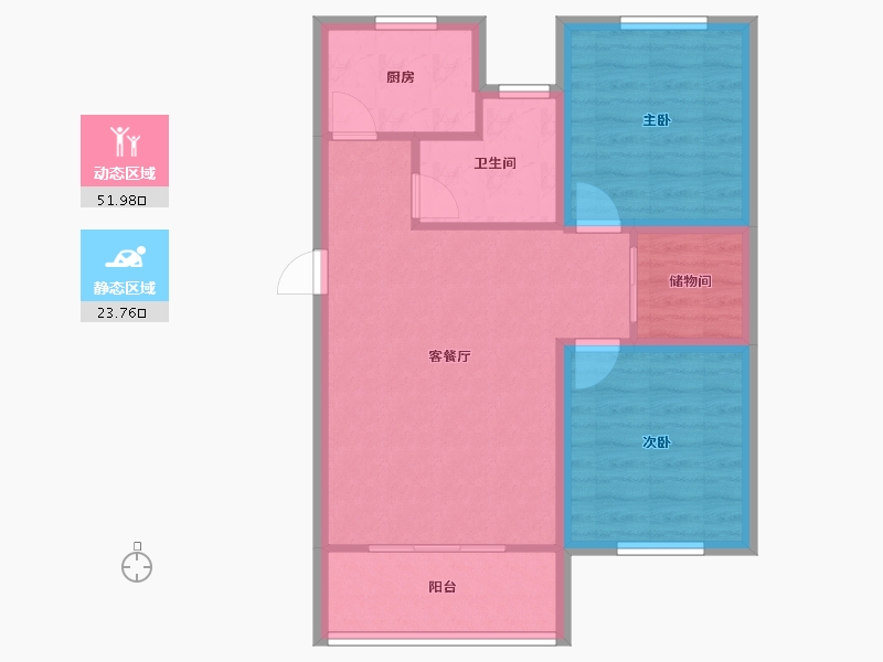 广东省-深圳市-帝景园-67.80-户型库-动静分区