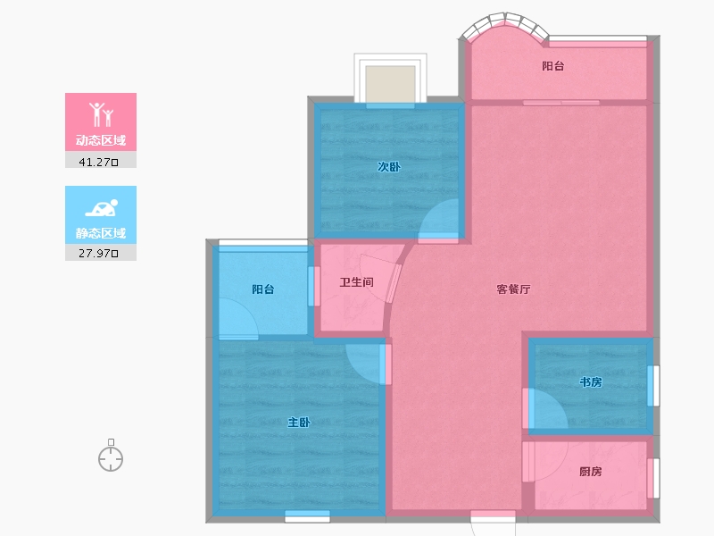 广东省-深圳市-东方海雅居-60.87-户型库-动静分区