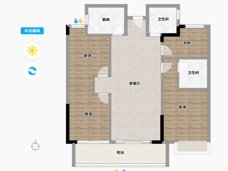 福建省-福州市-滨海金茂智慧科学城-108.82-户型库-采光通风